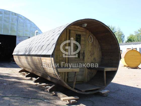 Овальная баня бочка «Кострома» 4,7м