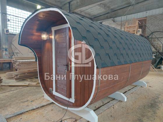 Квадратная баня бочка 4м из термодоски №82300217