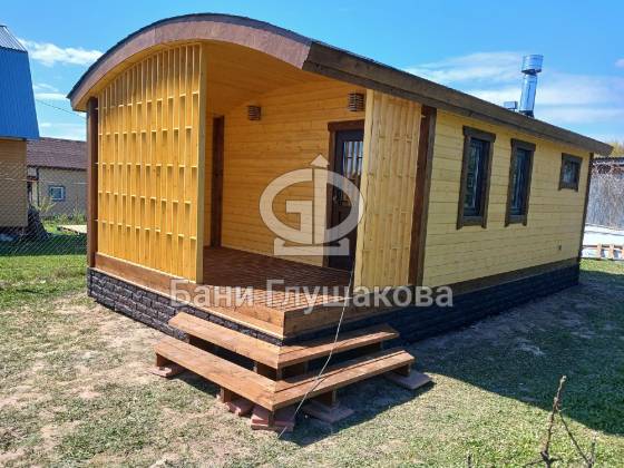 Баня «Бурже» 4х8 с беседкой