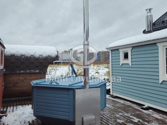 Банный чан 8 граней с подогревом со встроенной печью "Малый"