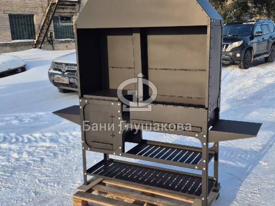 Мангал с печью под казан