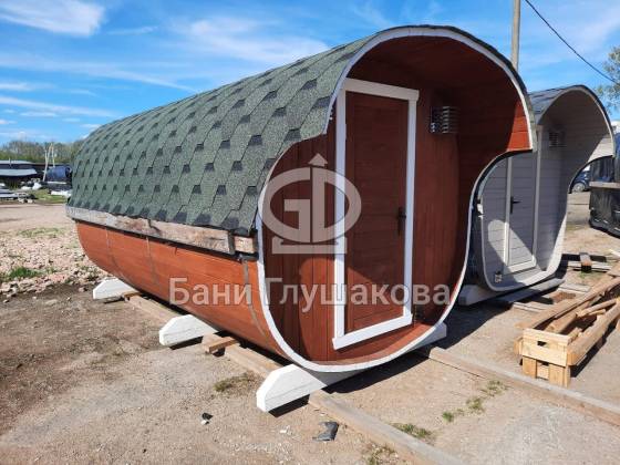 Квадратная баня бочка 4м из термодоски №82500277
